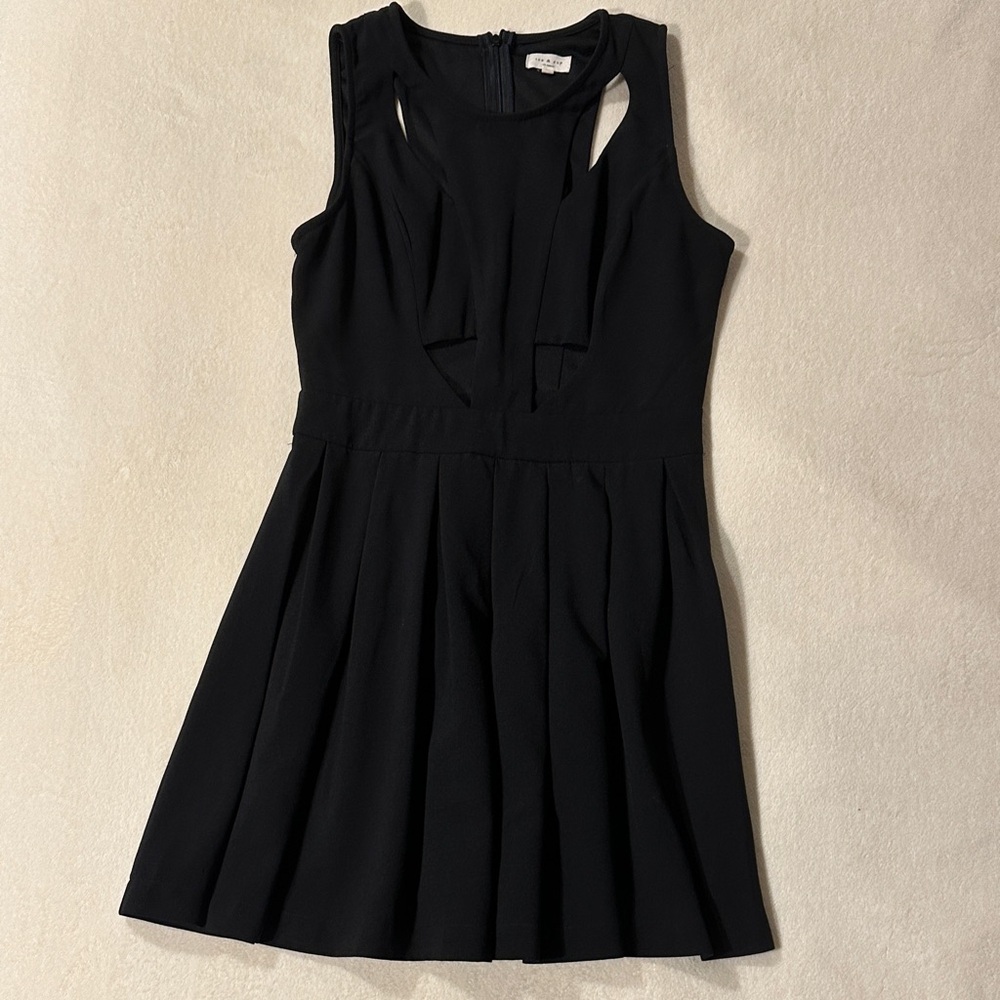 Black Sleeveless Mini Dress with Cutouts